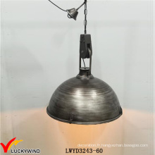 Lampe pendante vintage antique en métal industriel